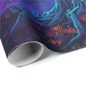 futuristische digitale gloeiboom cadeaupapier (Rol Hoek)