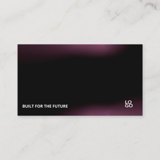 Futuristische donkere tech startup-visitekaart visitekaartje (Voorkant)