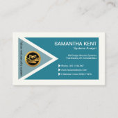 Futuristische driehoek Veelhoek Stijlvolle cyaansy Visitekaartje (Voorkant)