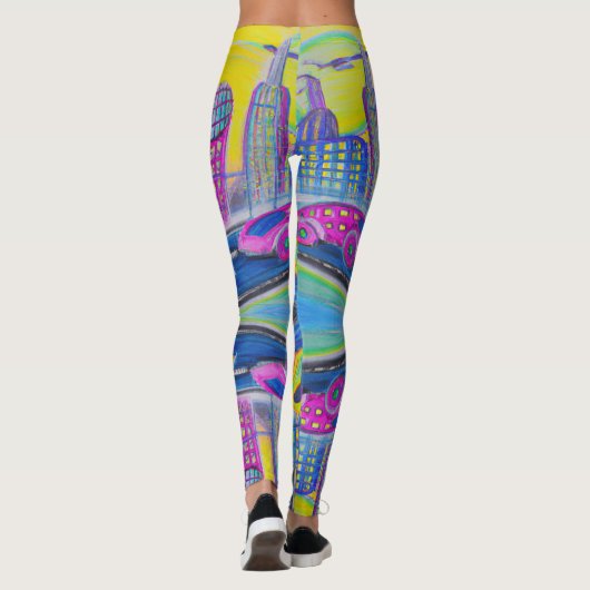 Futuristische dromen: roze pasteiachtige Leggings (Achterkant)