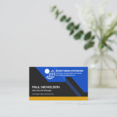 Futuristische dynamische kleurrijke verblindende c visitekaartje (Staand voorkant)