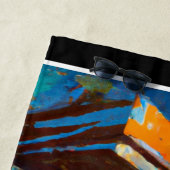 Futuristische dystopische stad, door AI gegenereer Strandlaken (In situ)