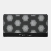 Futuristische elegante zwart grijze zeshoekige vor bureaumat (Voorkant)