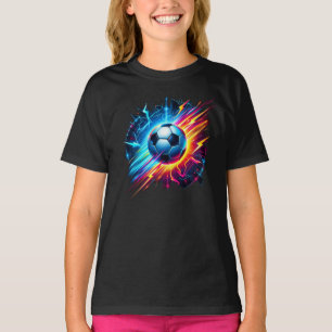 Futuristische Elektrische Voetbal Bliksem T-shirt