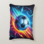 Futuristische Elektrische Voetbal Lightning Accent Kussen (Achterkant (Verticaal))