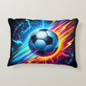 Futuristische Elektrische Voetbal Lightning Accent Kussen (Achterkant)