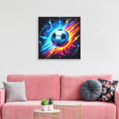 Futuristische Elektrische Voetbal Lightning Canvas Afdruk (Insitu (Woonkamer))