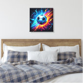 Futuristische Elektrische Voetbal Lightning Canvas Afdruk (Insitu (Slaapkamer))