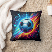 Futuristische Elektrische Voetbal Lightning Kussen (Deken)
