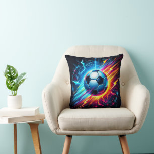 Futuristische Elektrische Voetbal Lightning Kussen