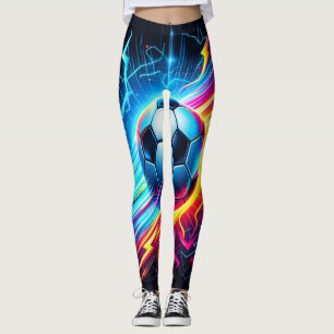 Futuristische Elektrische Voetbal Lightning Leggings