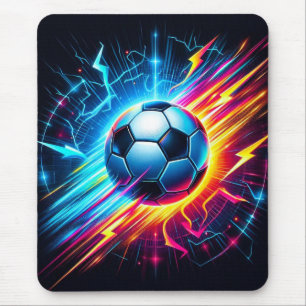 Futuristische Elektrische Voetbal Lightning Muismat