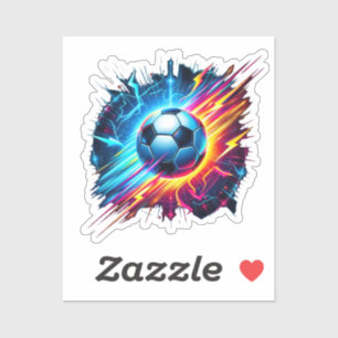 Futuristische Elektrische Voetbal Lightning Sticker