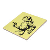 Futuristische en nostalgische Retro Sci-Fi Ray Pis Tegeltje (Zijkant)