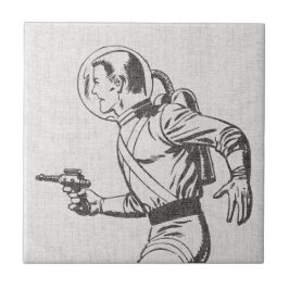 Futuristische en Nostalgische Retro Sci-Fi Straalp Tegeltje