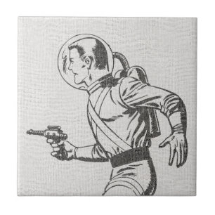 Futuristische en Nostalgische Retro Sci-Fi Straalp Tegeltje