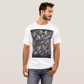 Futuristische energie: Abstracte beweging T-shirt (Voorkant volledig)