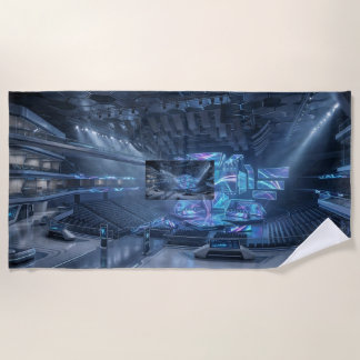 Futuristische Esports Arena Gaming Achtergrond. Strandlaken
