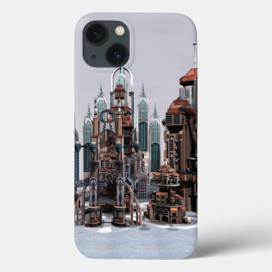 Futuristische Fantasie Stad Sci-Fi Silhouette Kuns Case-Mate iPhone Case (Achterkant)
