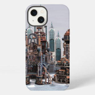 Futuristische Fantasie Stad Sci-Fi Silhouette Kuns iPhone 13 Hoesje