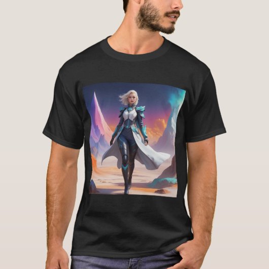 Futuristische fantasiekunst | Sci-Fi Heroine T-shirt (Voorkant)