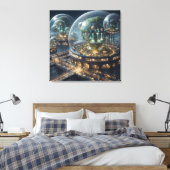 Futuristische Fantasy Plant Bio Domes Canvas Afdruk (Insitu (Slaapkamer))