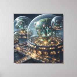 Futuristische Fantasy Plant Bio Domes Canvas Afdruk