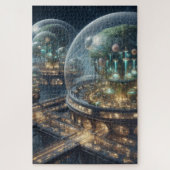 Futuristische Fantasy Plant Bio Domes Legpuzzel (Verticaal)