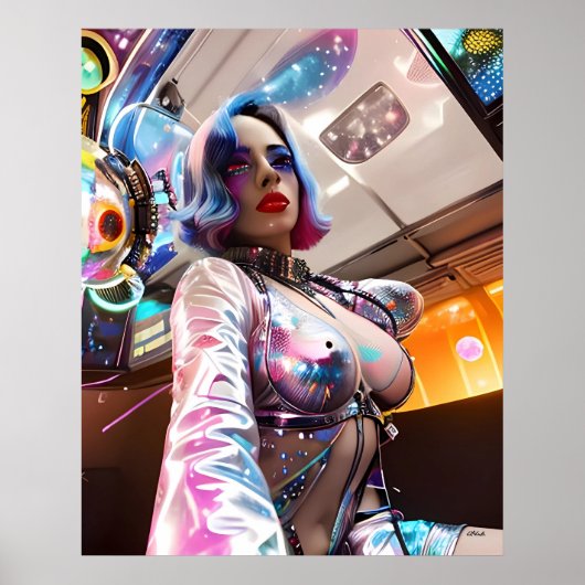 Futuristische Feestvreugde Poster (Voorkant)