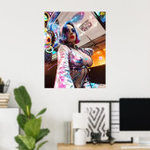 Futuristische Feestvreugde Poster (Thuiskantoor)