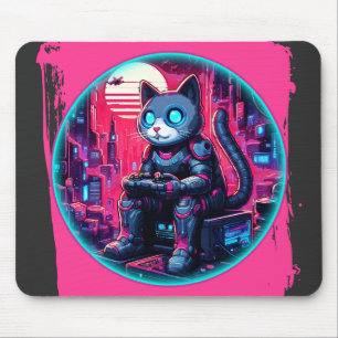Futuristische Feline Tech Muismat