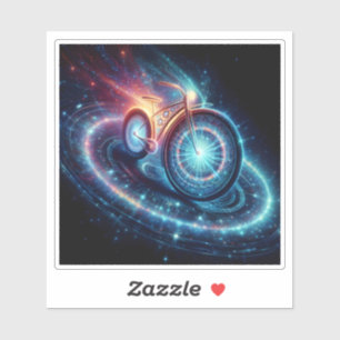 Futuristische fiets in de kosmische ruimte sticker