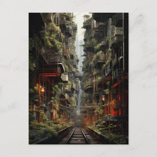 Futuristische fusie van Manhattan en Bangkok Briefkaart (Voorkant)