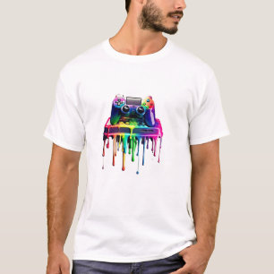 Futuristische Gamer T-shirt, Game Controller Drip  T-shirt