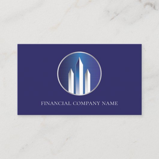 Futuristische gebouwen financieel bedrijf Visiteka Visitekaartje (Voorkant)
