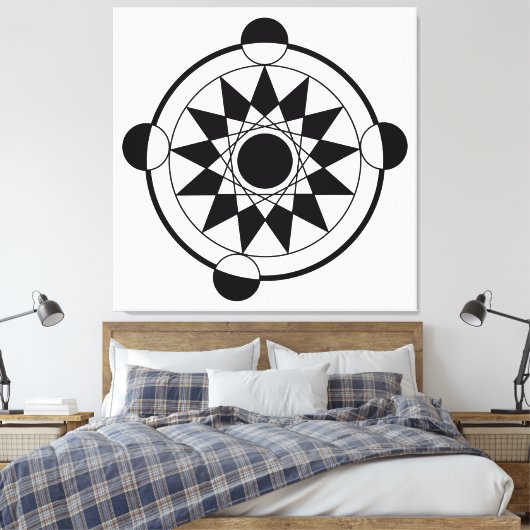Futuristische geometrische graancirkel Mandala Canvas Afdruk (Insitu (Slaapkamer))