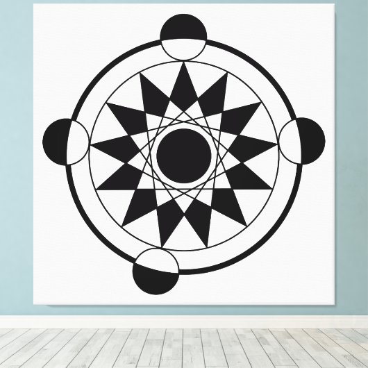 Futuristische geometrische graancirkel Mandala Canvas Afdruk (Insitu (Houten vloer))