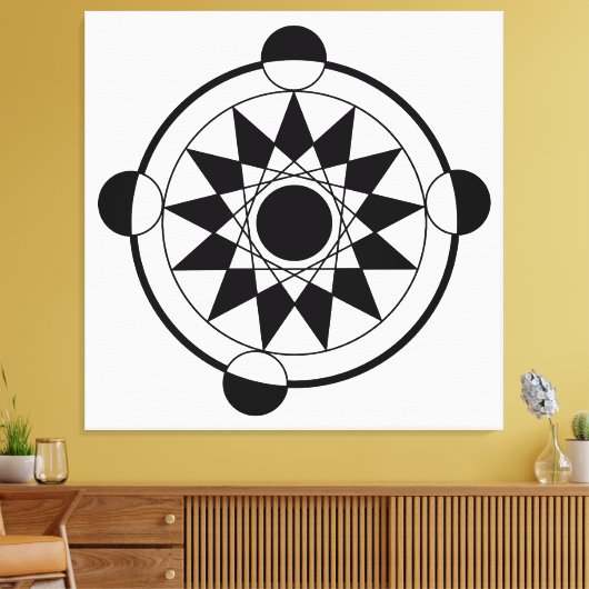 Futuristische geometrische graancirkel Mandala Canvas Afdruk (Insitu (Woonkamer))