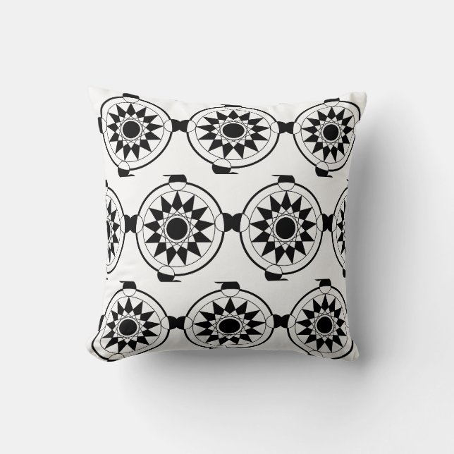 Futuristische geometrische graancirkel Mandala Kussen (Voorkant)