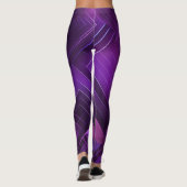 Futuristische Geometrische Legging in Paarse & Zwa (Achterkant)