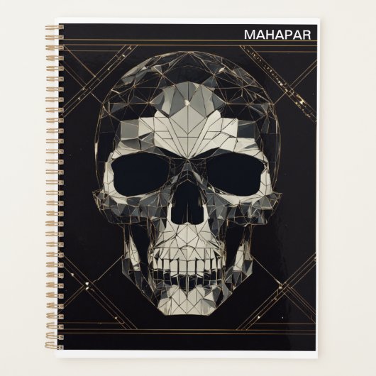 **Futuristische geometrische schedel Logo** Planner (Voorkant)