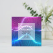 Futuristische geometrische virtuele geboortedag kaart (Staand voorkant)