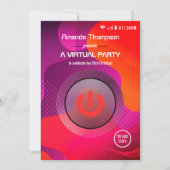 Futuristische geometrische virtuele geboortedag kaart (Voorkant)