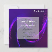 Futuristische geometrische virtuele geboortedag kaart (Voorkant)