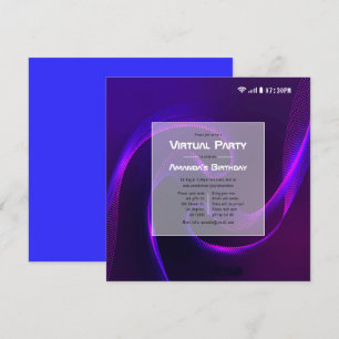 Futuristische geometrische virtuele geboortedag kaart