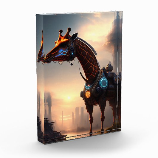 Futuristische Giraffe Robot, Fotoblokken (Links)