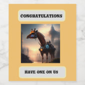 Futuristische Giraffe Robot, gefeliciteerd Wijn Etiket (Enkel label)