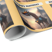 Futuristische Giraffe Robot, Verjaardag Cadeaupapier (Rol Hoek)