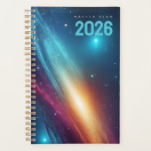 Futuristische Glanzende Neon Abstracte Kosmische R Planner (Voorkant)