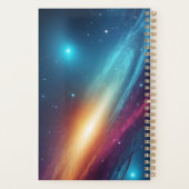 Futuristische Glanzende Neon Abstracte Kosmische R Planner (Achterkant)